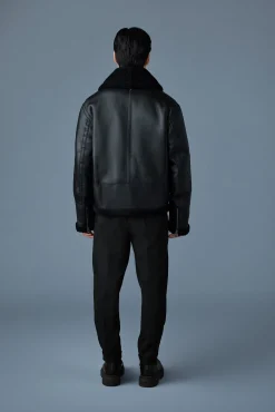 ATLAS-SH Shearling and leather aviator-style jacket