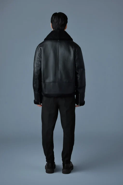 ATLAS-SH Shearling and leather aviator-style jacket