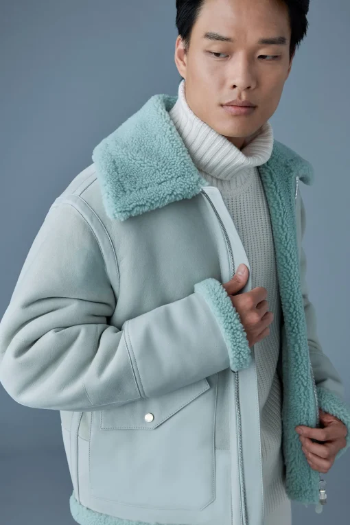 ATLAS-SH Shearling and leather aviator-style jacket