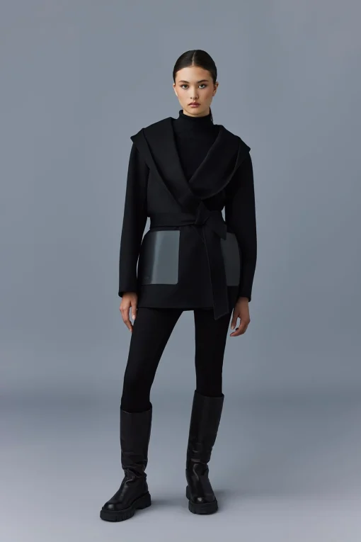 AZRA Double-face wool wrap coat