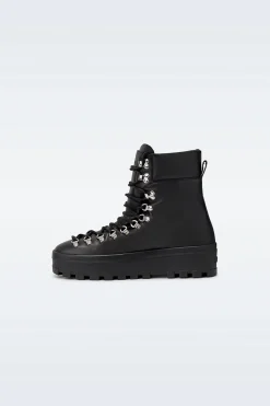 BAIN-M Leather mid-calf lace-up boots