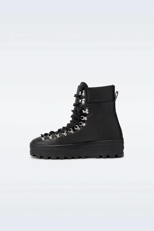 BAIN-M Leather mid-calf lace-up boots