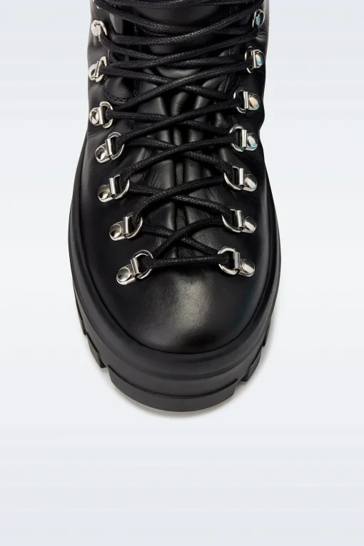 BAIN-M Leather mid-calf lace-up boots