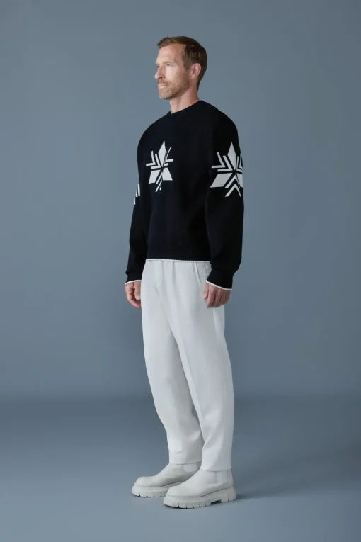 BENTLEY-SF Jacquard snowflake knit sweater