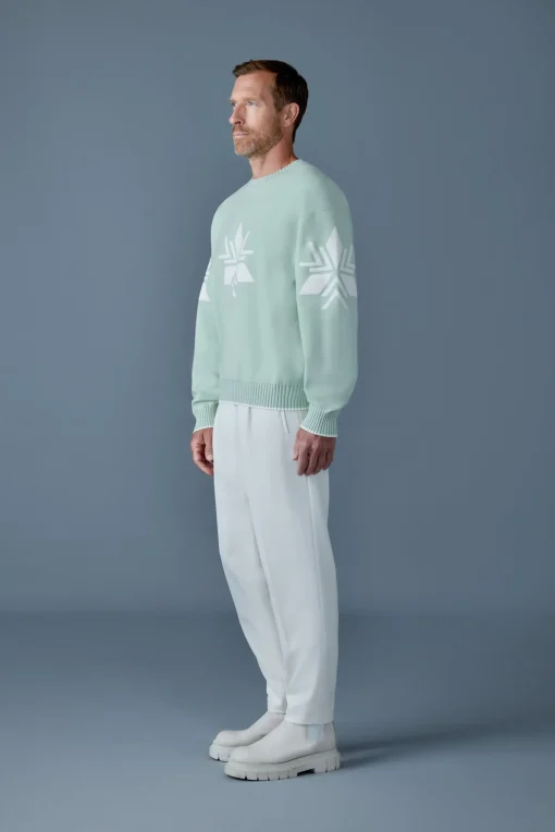 BENTLEY-SF Jacquard snowflake knit sweater
