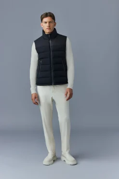 BOBBIE-CITY Agile-360 stretch light down vest with stand collar
