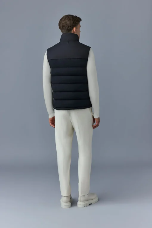 BOBBIE-CITY Agile-360 stretch light down vest with stand collar