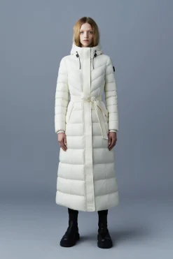 CALINA Lustrous down maxi coat