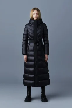 CALINA Lustrous down maxi coat