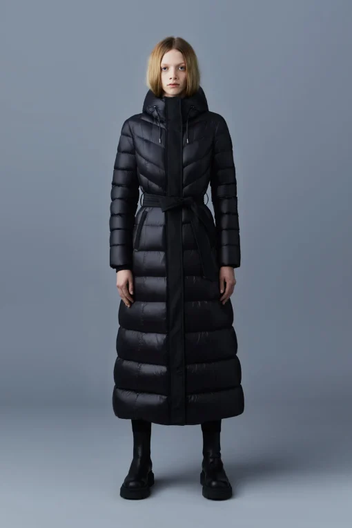 CALINA Lustrous down maxi coat