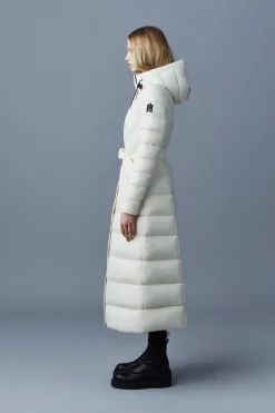 CALINA Lustrous down maxi coat