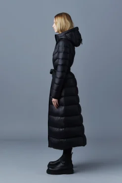 CALINA Lustrous down maxi coat