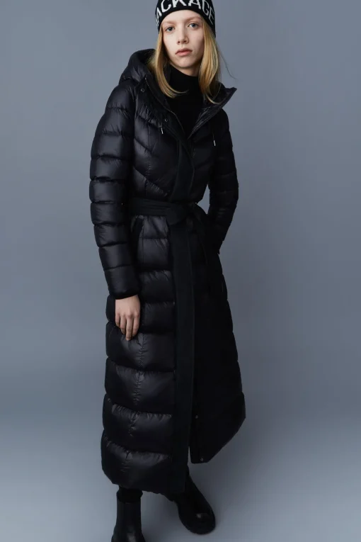 CALINA Lustrous down maxi coat