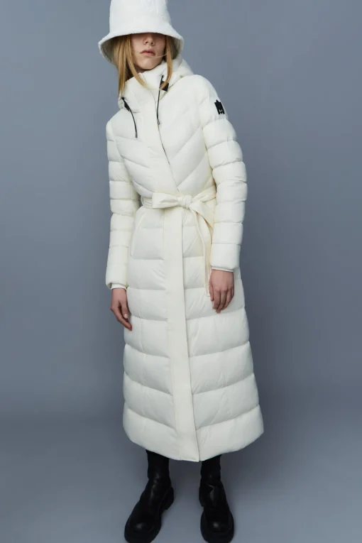 CALINA Lustrous down maxi coat
