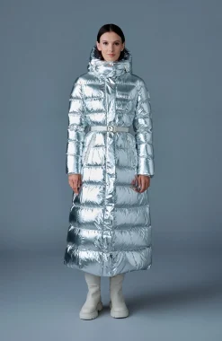 CALINA-M Metallic laminate down maxi coat