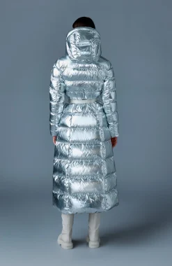 CALINA-M Metallic laminate down maxi coat