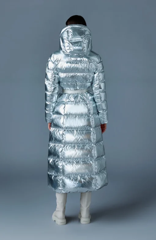 CALINA-M Metallic laminate down maxi coat