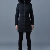 CALLA Agile-360 stretch light down coat with blue fox fur collar