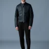 CANNON Padded moto racer leather jacket