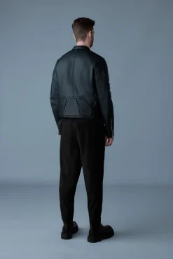 CANNON Padded moto racer leather jacket