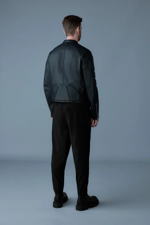 CANNON Padded moto racer leather jacket