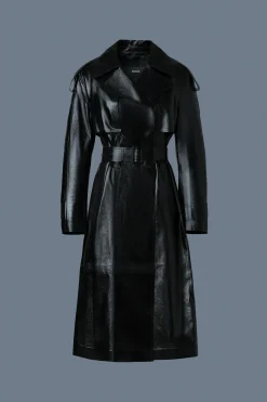 CARMELA Leather Trench with Belt