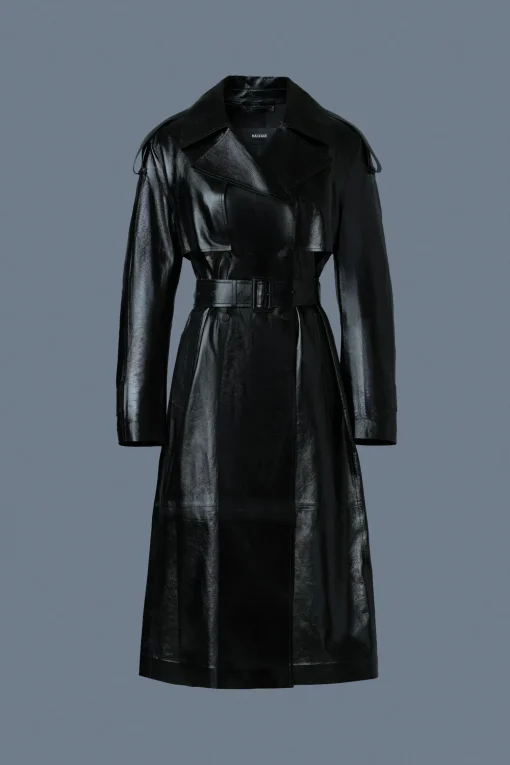 CARMELA Leather Trench with Belt