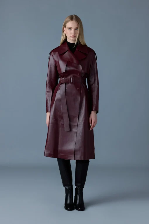 CARMELA Leather Trench with Belt