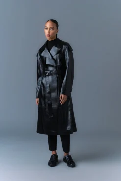 CARMELA Leather Trench with Belt