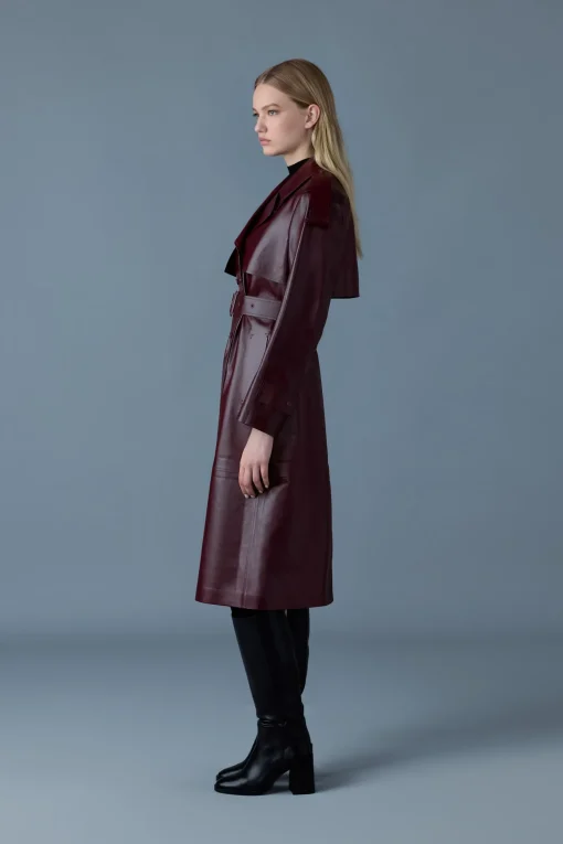 CARMELA Leather Trench with Belt
