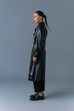 CARMELA Leather Trench with Belt