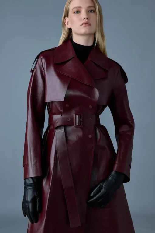 CARMELA Leather Trench with Belt