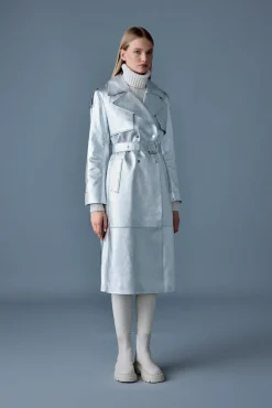 CARMELA-M Metallic laminate leather trench