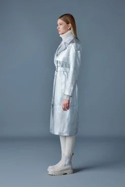 CARMELA-M Metallic laminate leather trench