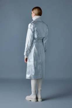 CARMELA-M Metallic laminate leather trench