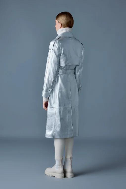 CARMELA-M Metallic laminate leather trench
