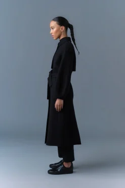 CEYLA Double-Face Wool Coat with Sash Belt