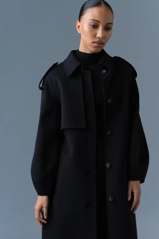 CEYLA Double-Face Wool Coat with Sash Belt