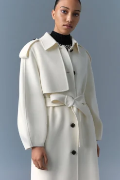 CEYLA Double-Face Wool Coat with Sash Belt