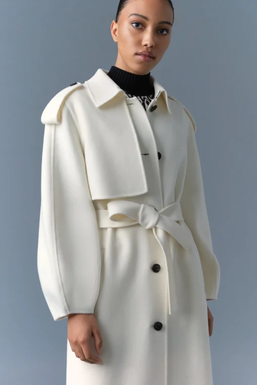 CEYLA Double-Face Wool Coat with Sash Belt