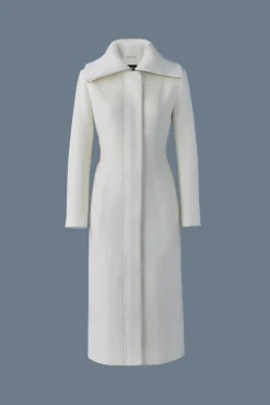 CLARICE Double-face wool coat with smocked detailing
