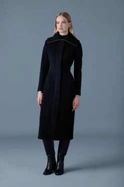 CLARICE Double-face wool coat with smocked detailing