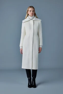 CLARICE Double-face wool coat with smocked detailing