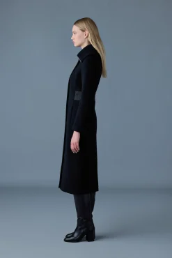 CLARICE Double-face wool coat with smocked detailing