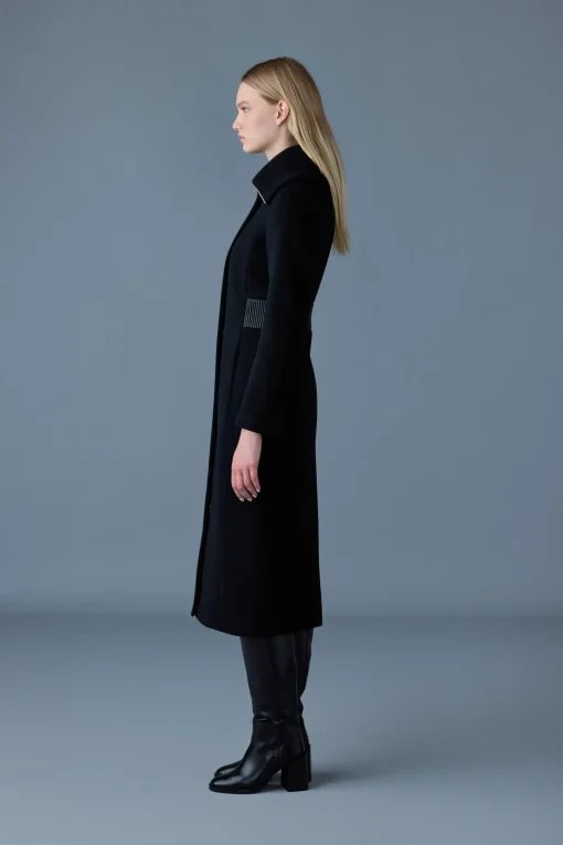 CLARICE Double-face wool coat with smocked detailing