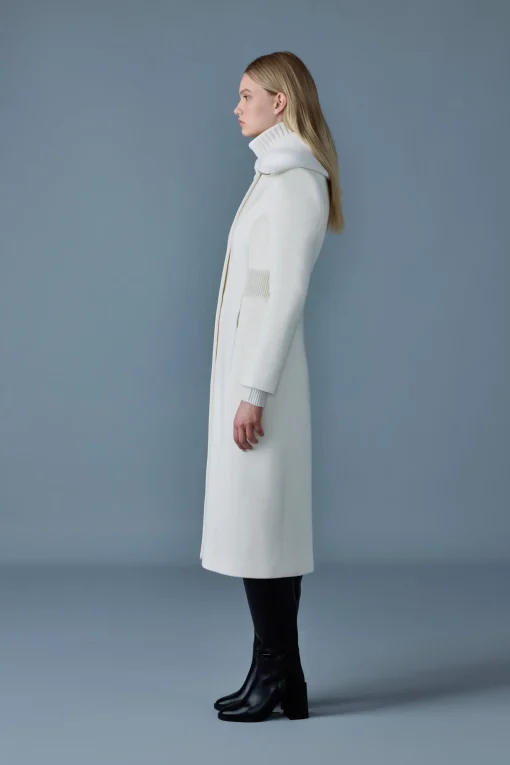 CLARICE Double-face wool coat with smocked detailing