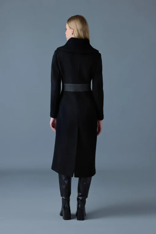 CLARICE Double-face wool coat with smocked detailing