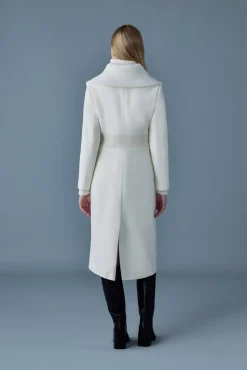 CLARICE Double-face wool coat with smocked detailing