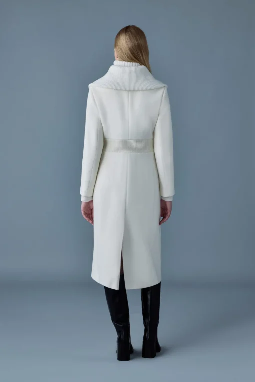CLARICE Double-face wool coat with smocked detailing