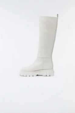 COMMANDER shearling-lined lug sole (R) Leather boot for women